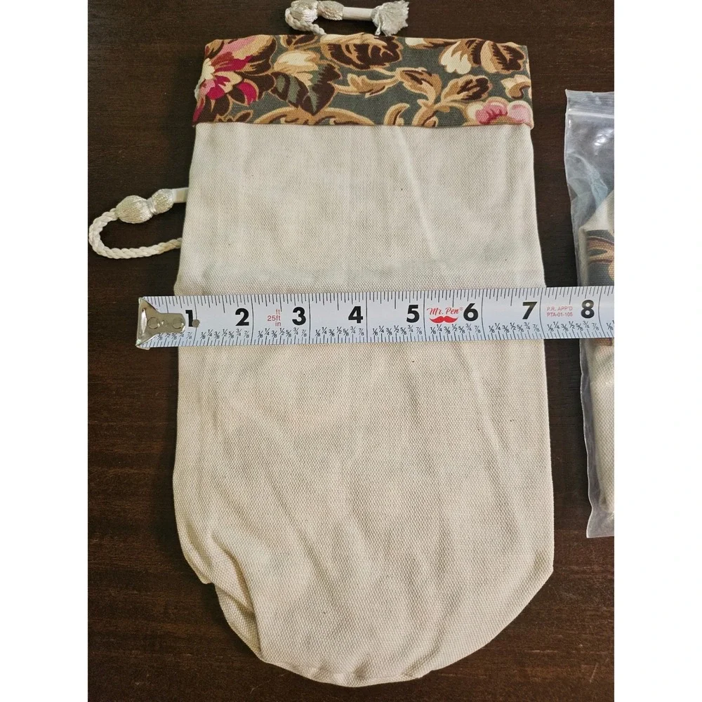 Longaberger Majolica Garden Fabric Wine Spirits Gift Bag Holder Set of 2